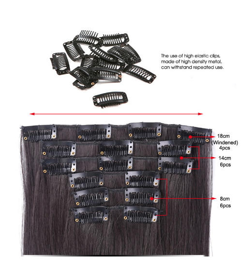 16 Clip-in  Straight Hairpiece