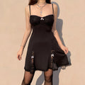 Lace Stitching Bow Suspender Skirt in Feminine Fashion