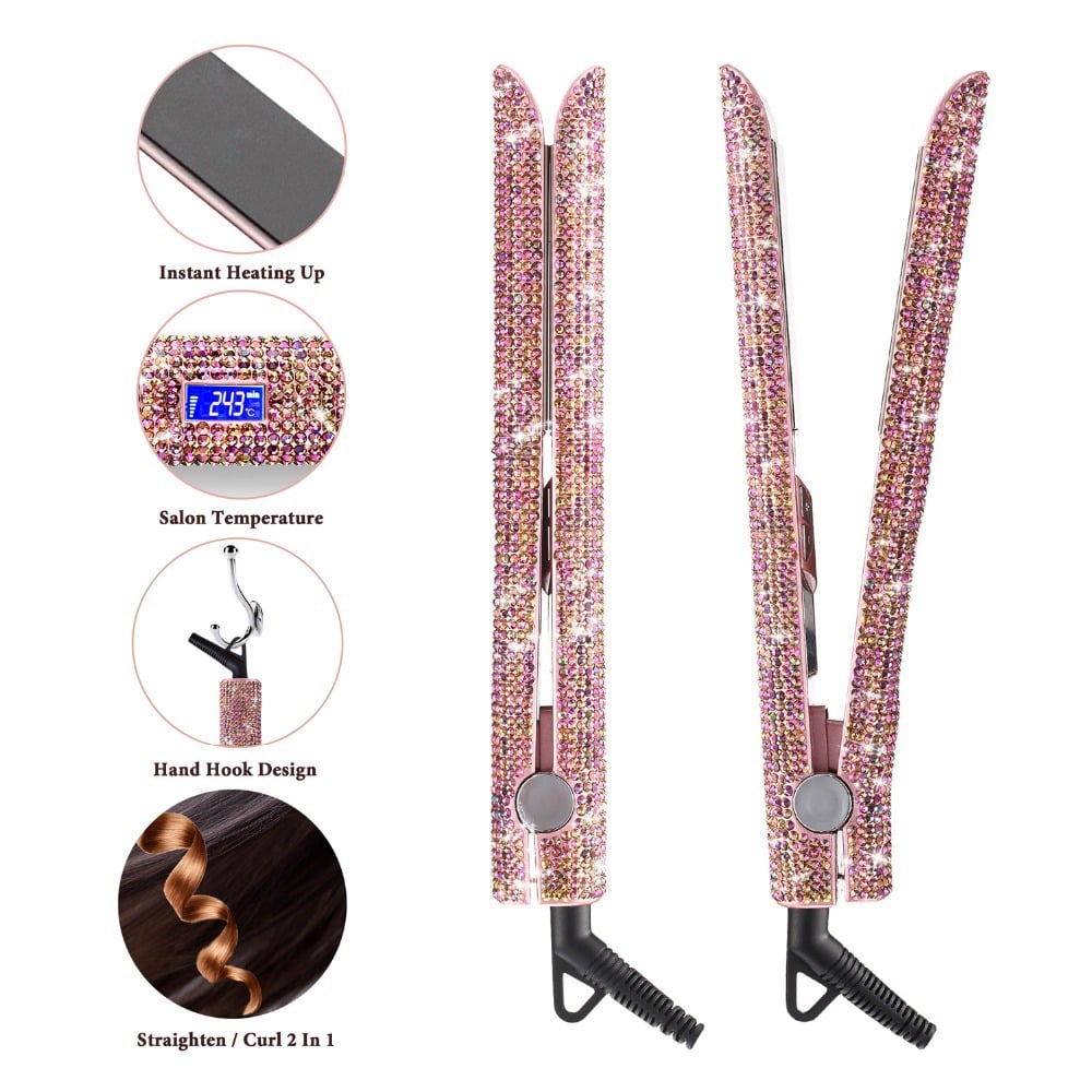 Professional Bedazzled Titanium Hair Straightener Tools