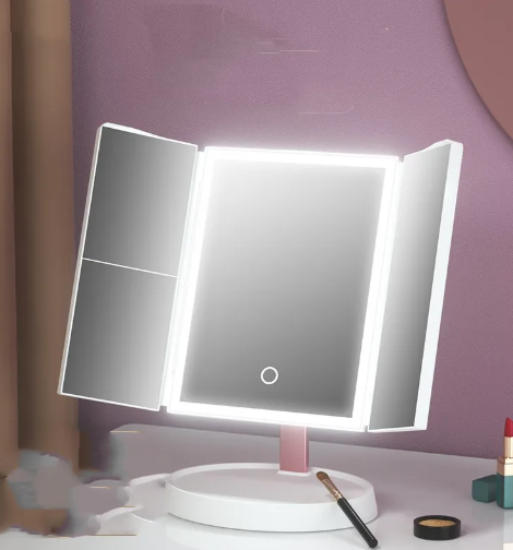 Trifold Makeup Mirror Light