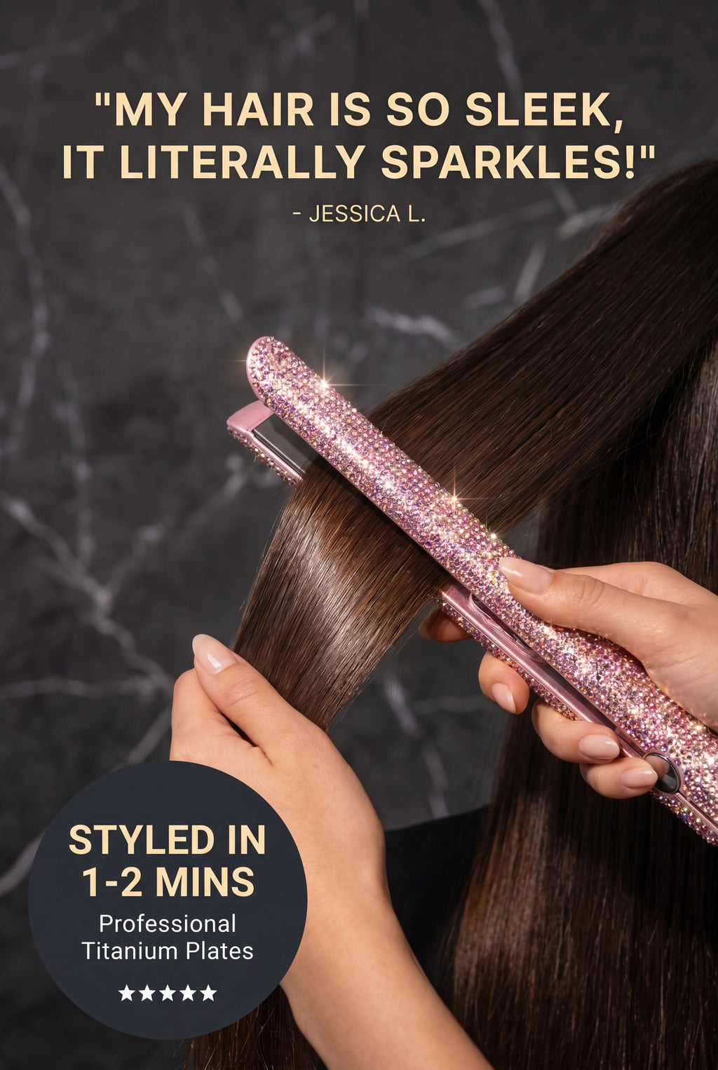 Professional Bedazzled Titanium Hair Straightener Tools
