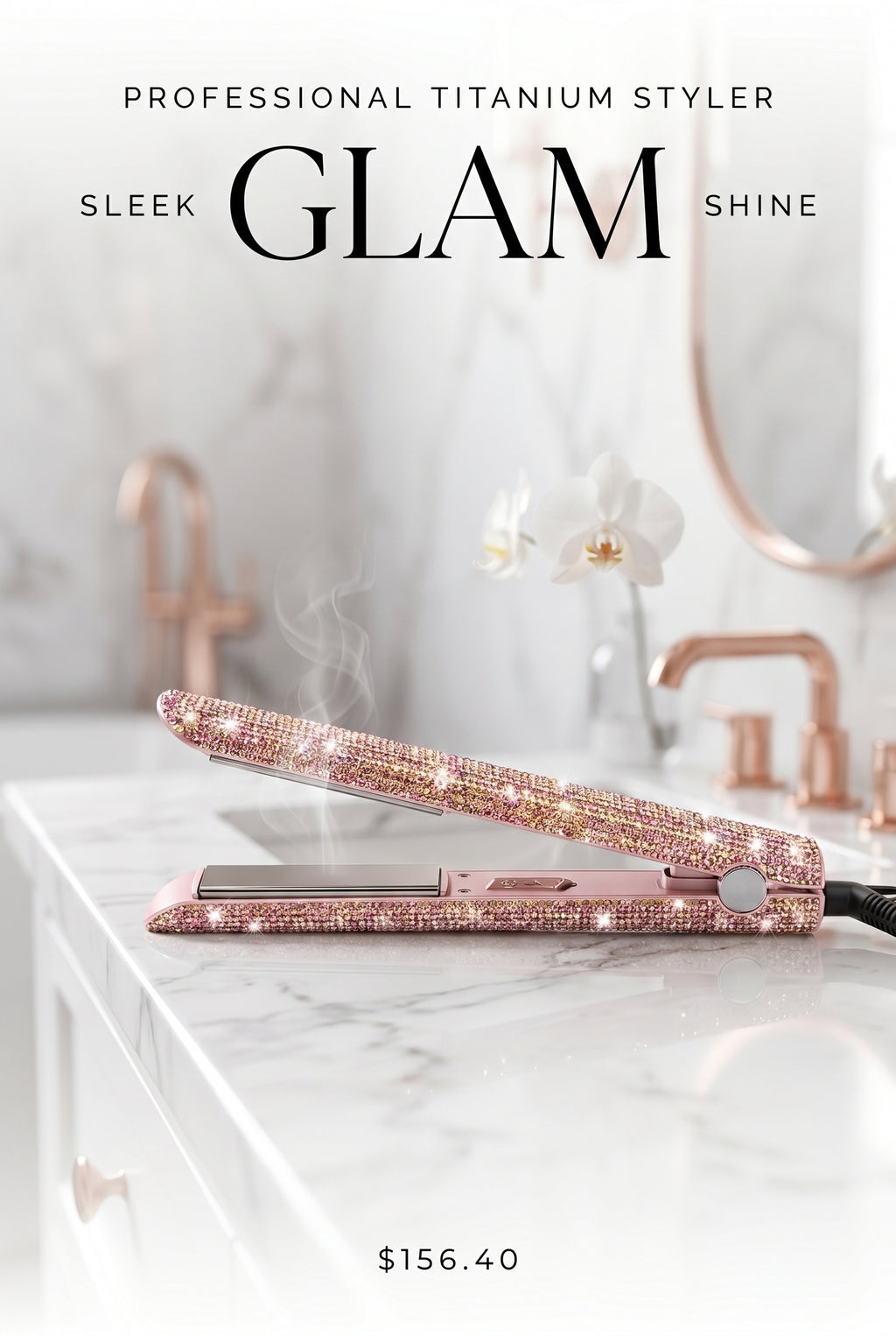 Professional Bedazzled Titanium Hair Straightener Tools