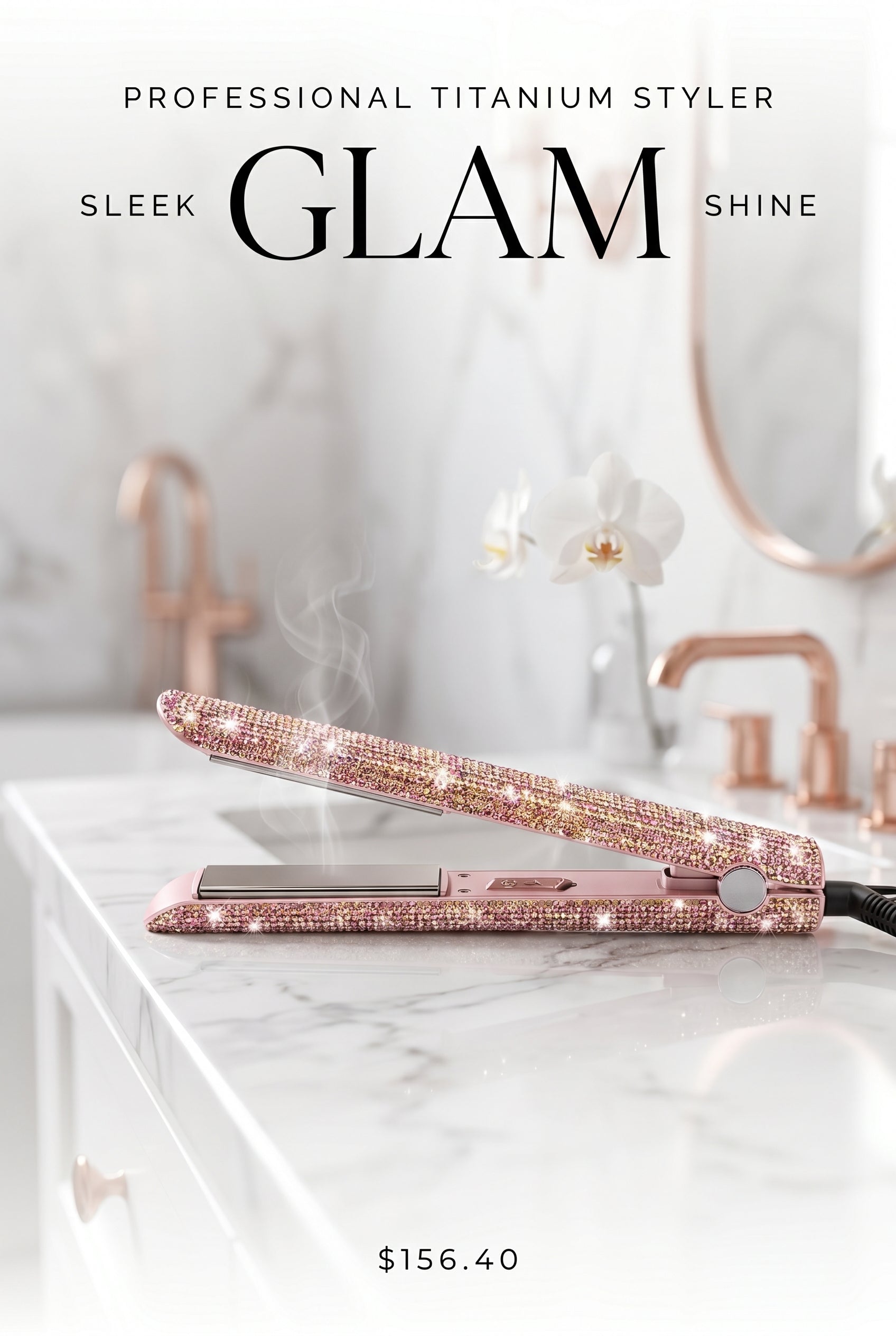 Professional Bedazzled Titanium Hair Straightener Tools