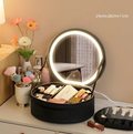 Round LED Makeup Bag With Mirror Light